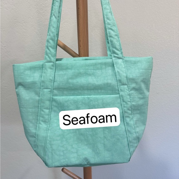 Handmade Water Repellent Nylon Tote Bag Minimalist Shoulder Hobo Purse - Picture 5 of 17